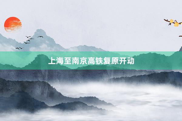 上海至南京高铁复原开动