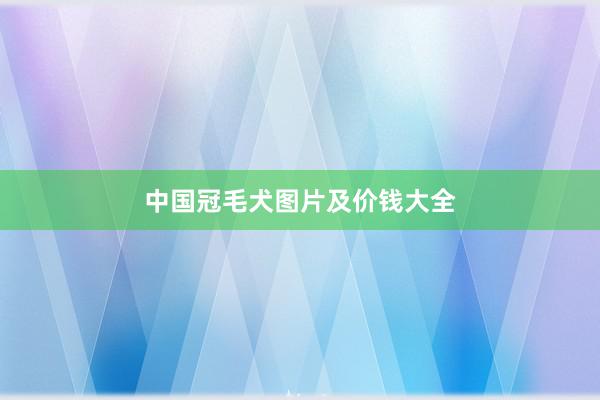中国冠毛犬图片及价钱大全